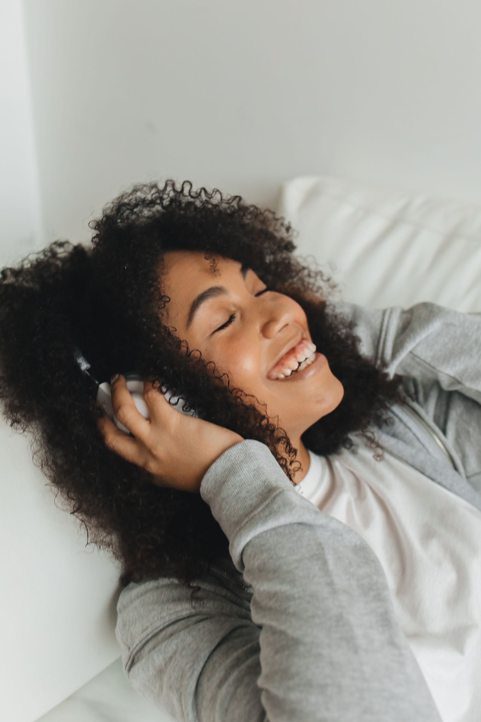 Joyful listener with headphones